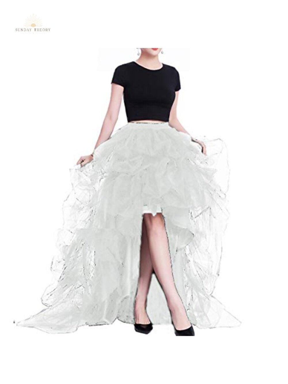 Lisong High Low Layered Tulle Floor Length Special Occasion Skirt